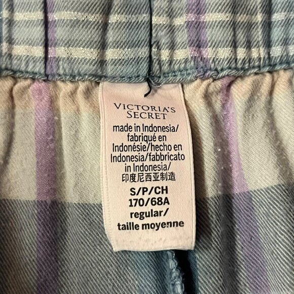 Victoria’s Secret Pajama Set Womens S Used 2 Piece Plaid Flannel Cotton Modal - Picture 14 of 16